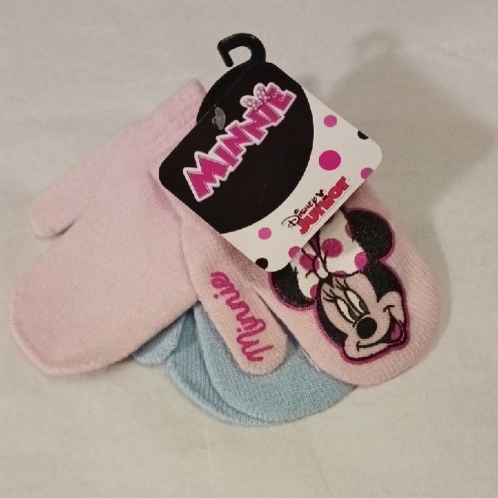 Disney Minnie Mouse Pink and Blue Mittens